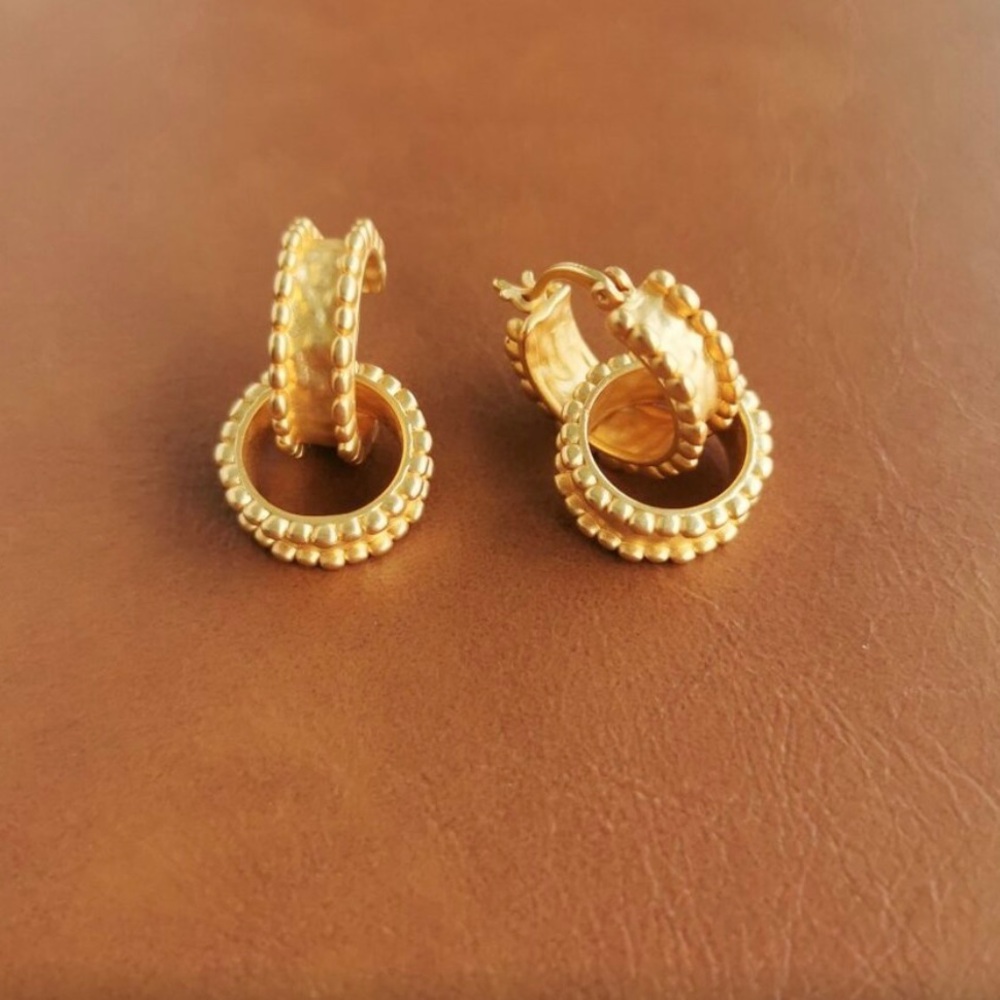 Julie Vos Marbella 24K Gold Plate Hoop Earrings - Picture 3 of 3
